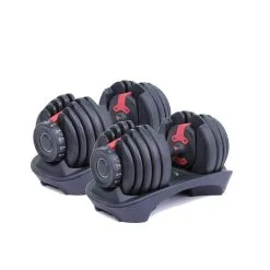 OZIO FITNESS Mancuernas Ajustables Power 2,5-24 Kg (Par) con Base de Almacenamiento - Ideal para Musculación y Entrenamiento en Casa