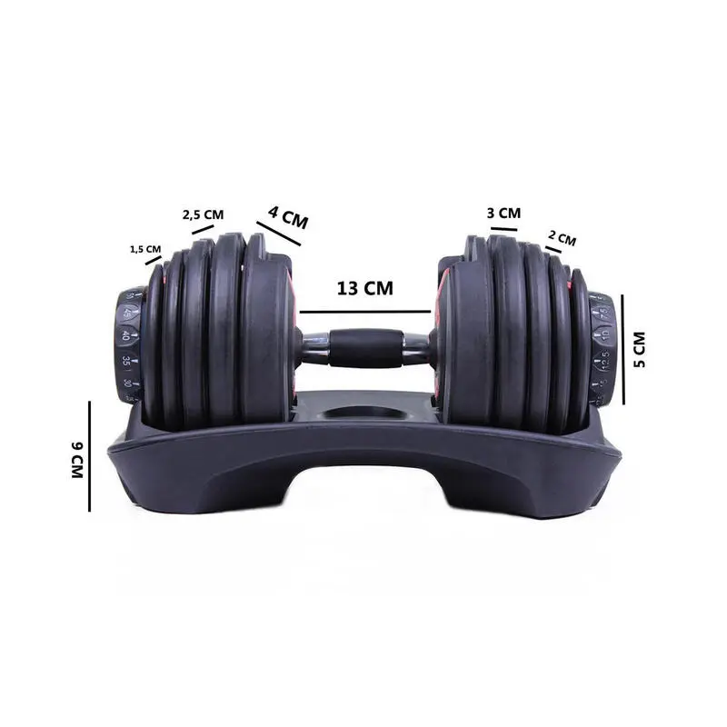 OZIO FITNESS Mancuernas Ajustables Power 2,5-24 Kg (Par) con Base de Almacenamiento - Ideal para Musculación y Entrenamiento en Casa 7 OZIO FITNESS Mancuernas Ajustables Power 2,5-24 Kg (Par) con Base de Almacenamiento - Ideal para Musculación y Entrenamiento en Casa - Imagen 5