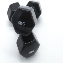 OZIO FITNESS 2 Unidades 5 Kg Mancuernas Hexagonales De Vinilo - Ideal para Fitness y Gimnasia en Casa -Running comercio 2 unidades 5 kg mancuernas pesas hexagonales de vinilo fitness gimnasia negro 1