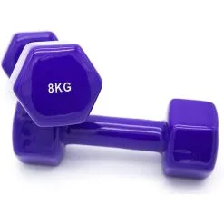 OZIO FITNESS 2 Unidades 8 Kg Mancuernas Hexagonales De Vinilo - Ideal para Fitness y Gimnasia, Color Morado -Running comercio 2 unidades 8 kg mancuernas pesas hexagonales de vinilo fitness gimnasia morado 1