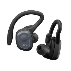 Auriculares Deportivos JVC HA-ET45T Bluetooth TWS - Negro, 14h Batería, Micrófono y Clip