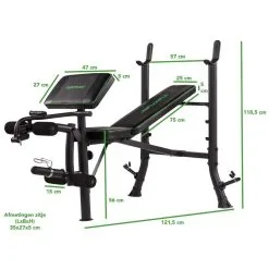 Banco de Pesas WB40 Compact Width Weight Bench Tunturi - Ideal para Musculación y Entrenamiento -Running comercio banco de pesas wb40 compact width weight bench tunturi 4