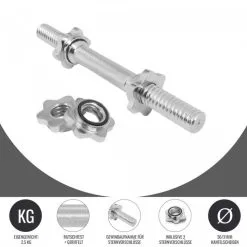 Barra de Mancuernas Gorilla Sports Cromada 35 cm Diámetro 30/31mm - Ideal para Musculación -Running comercio barra de mancuernas gorilla sports cromada de 35 cm diametro 3031mm 4