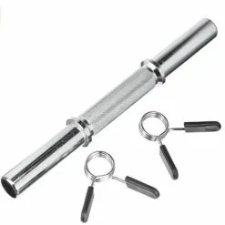 OZIO FITNESS Barra Mancuerna de 36 cm y 30 mm de Diámetro con 2 Cierres de Pesas - Ideal para Musculación