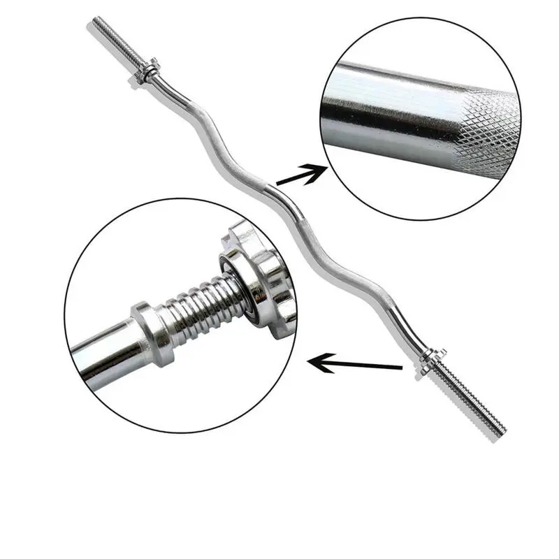 Barra Olímpica Curl 150cm De 25mm FITNESS TECH con 2 Seguros de Tuerca 4 Barra Olímpica Curl 150cm De 25mm FITNESS TECH con 2 Seguros de Tuerca - Imagen 2