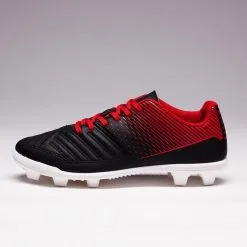 Botas De Fútbol Kipsta Agility 100 FG Niños Negro Rojo - Calzado Deportivo para Terreno Firme -Running comercio botas de futbol kipsta agility 100 fg nios negro rojo 3