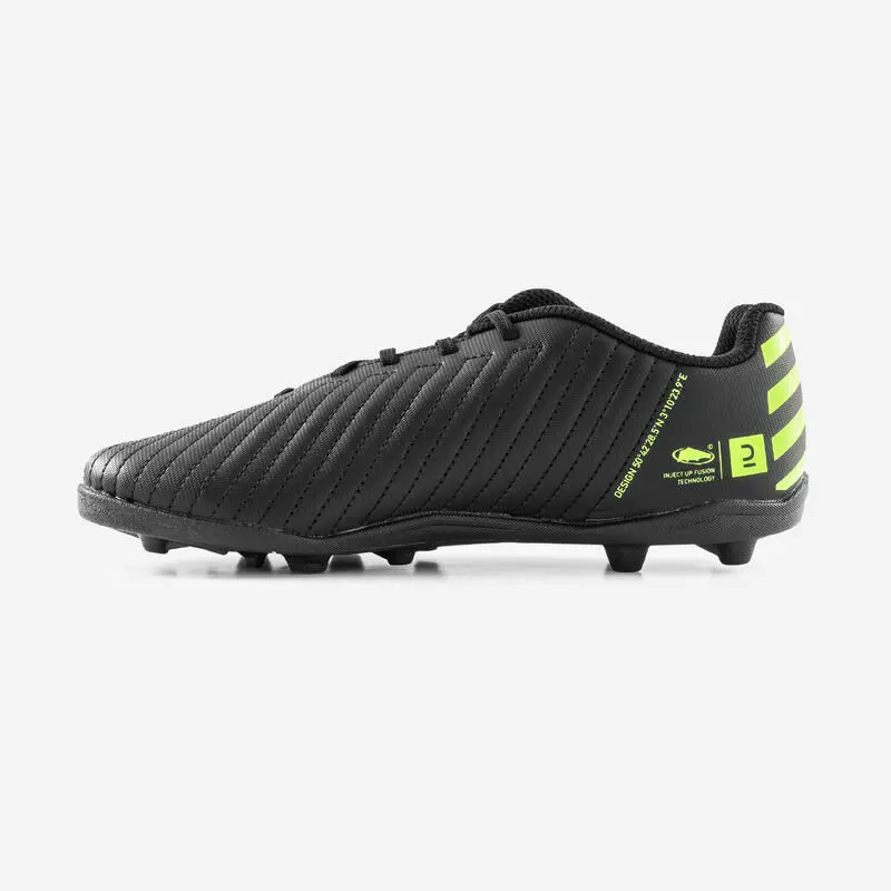 Kipsta Botas de Fútbol para Niño con Cordones 100 FG - Negro y Amarillo 5 Kipsta Botas de Fútbol para Niño con Cordones 100 FG - Negro y Amarillo - Imagen 3
