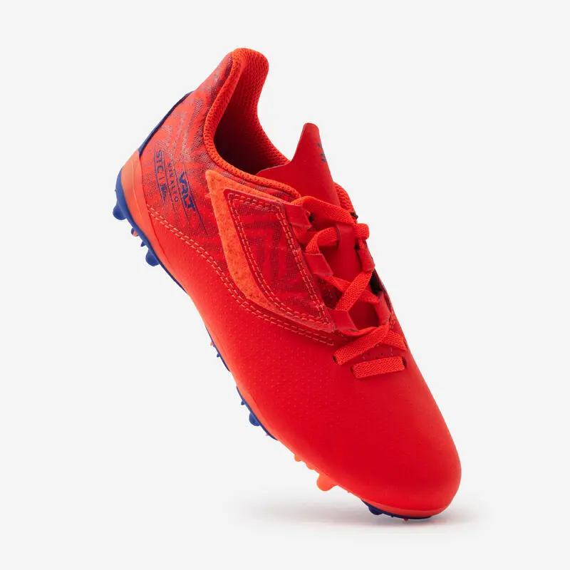 Kipsta Botas de Fútbol para Niño con Tira Autoadherente Viralto I Easy MG/AG - Naranja y Azul 6 Kipsta Botas de Fútbol para Niño con Tira Autoadherente Viralto I Easy MG/AG - Naranja y Azul - Imagen 4