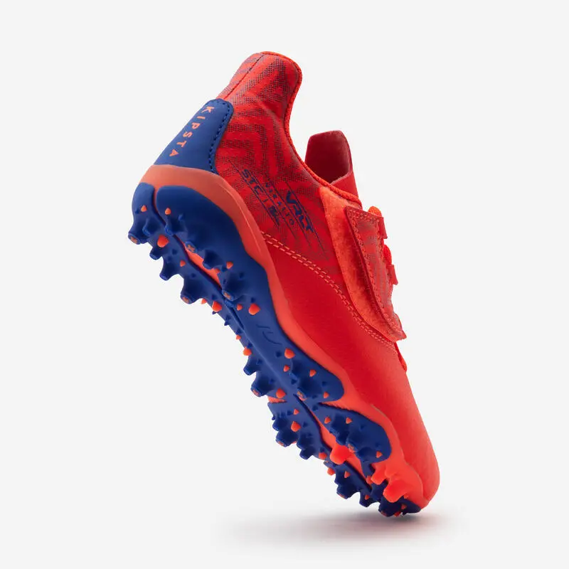 Kipsta Botas de Fútbol para Niño con Tira Autoadherente Viralto I Easy MG/AG - Naranja y Azul 7 Kipsta Botas de Fútbol para Niño con Tira Autoadherente Viralto I Easy MG/AG - Naranja y Azul - Imagen 5