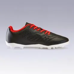Botas De Fútbol Niños Kipsta Agility 100 FG Negro Rojo - Calzado Deportivo para Terreno Firme -Running comercio botas de futbol nios kipsta agility 100 fg negro rojo 2