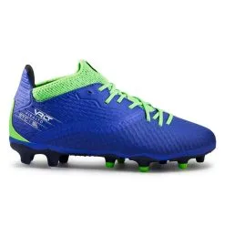 Botas de Fútbol Kipsta Viralto III Terreno Seco FG Niños Azul Verde Fluo - Alta Calidad y Diseño