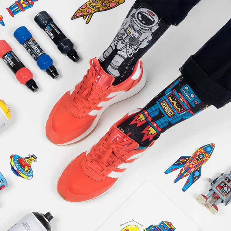 PACIFIC and CO Calcetines Running Unisex con Tejido Coolmax, Multicolor Sublimado - Diseño Cósmico 4 PACIFIC and CO Calcetines Running Unisex con Tejido Coolmax, Multicolor Sublimado - Diseño Cósmico - Imagen 2