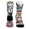 Calcetines Running Unisex PACIFIC and CO con Tejido Coolmax, Diseño Skull Sublimado Multicolor -Running comercio calcetin running con tejido coolmax unisex skull sublimado multicolor