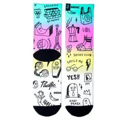 PACIFIC and CO Calcetines Running Coolmax Unisex Multicolor - Smile Club -Running comercio calcetin running con tejido coolmax unisex smile club sublimado multicolor 2