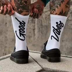 PACIFIC and CO Calcetines Running Unisex Good Vibes - Blanco 9 PACIFIC and CO Calcetines Running Unisex Good Vibes - Blanco -Running comercio calcetin running unisex good vibes tricotado color blanco 3