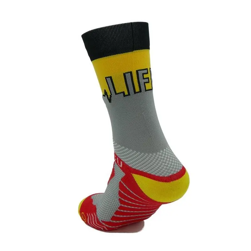 Calcetines de Running KAMUABU Unisex - Gris/Amarillo 23cm de Caña para Máximo Confort y Soporte 5 Calcetines de Running KAMUABU Unisex - Gris/Amarillo 23cm de Caña para Máximo Confort y Soporte - Imagen 3