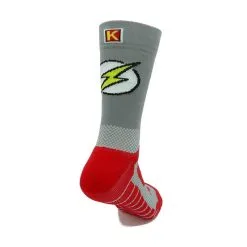 Calcetines de Running KAMUABU Unisex Superhero Gris 23cm - Compresión y Comodidad