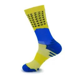 KAMUABU Calcetines de Running 'No Limits' Amarillo/Azul - Compresión y Comodidad -Running comercio calcetines no limits amarilloazul de running 3