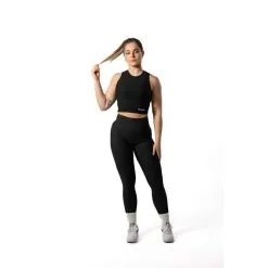 Camiseta Canalada V2 Con Cuello Alto Fitness Negra - AESTHETIC WOLF -Running comercio camiseta canalada v2 con cuello alto fitness negra 3