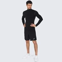 Camiseta de Compresión Manga Larga con Cuello Alto POWERLAYER para Hombre - Ideal para Running y Entrenamiento -Running comercio camiseta de compresion manga larga con cuello alto para hombre 3