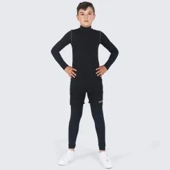 POWERLAYER Camiseta De Compresión Manga Larga Con Cuello Alto Para Niños - Running Niños -Running comercio camiseta de compresion manga larga con cuello alto para nios 3