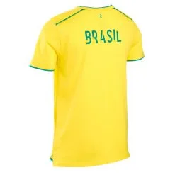 Camiseta De Fútbol Brasil Niños Kipsta F100 2022 - Equipación Oficial -Running comercio camiseta de futbol brasil nios kipsta f100 2022 1