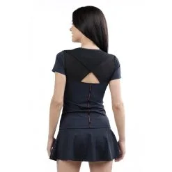 Camiseta De Manga Corta De Padel Drop Shot Tania 2023 - Negro | Ropa Mujer -Running comercio camiseta de manga corta de padel drop shot tania 2023 color negro 2