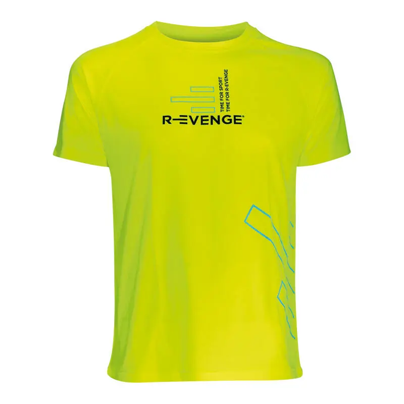 R-EVENGE Camiseta De Manga Corta Hombre Fitness Running Cardio Amarillo Fluo 4 R-EVENGE Camiseta De Manga Corta Hombre Fitness Running Cardio Amarillo Fluo - Imagen 2