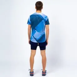 Camiseta De Manga Corta Running Hombre - Poliéster Reciclado TRR Azul Claro | THE RUNNING REPUBLIC -Running comercio camiseta de manga corta running de poliester reciclado hombre trr azul claro 2
