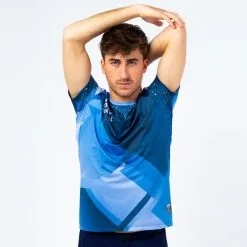 Camiseta De Manga Corta Running Hombre - Poliéster Reciclado TRR Azul Claro | THE RUNNING REPUBLIC -Running comercio camiseta de manga corta running de poliester reciclado hombre trr azul claro 4