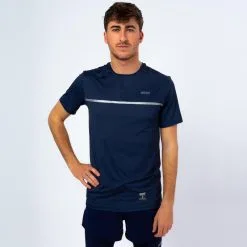 Camiseta de Manga Corta Running Ligera de Poliéster Reciclado Hombre TRR Negra - THE RUNNING REPUBLIC -Running comercio camiseta de manga corta running ligera de poliester reciclado hombre trr azul