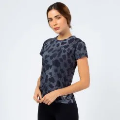 Camiseta De Manga Corta Running Poliéster Reciclado Mujer TRR Animal Print - THE RUNNING REPUBLIC