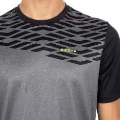Camiseta De Pádel Manga Corta Transpirable Hombre Kuikma 500 Gris Negro - Ropa Deportiva de Alta Calidad -Running comercio camiseta de padel manga corta transpirable hombre kuikma 500 gris negro 3