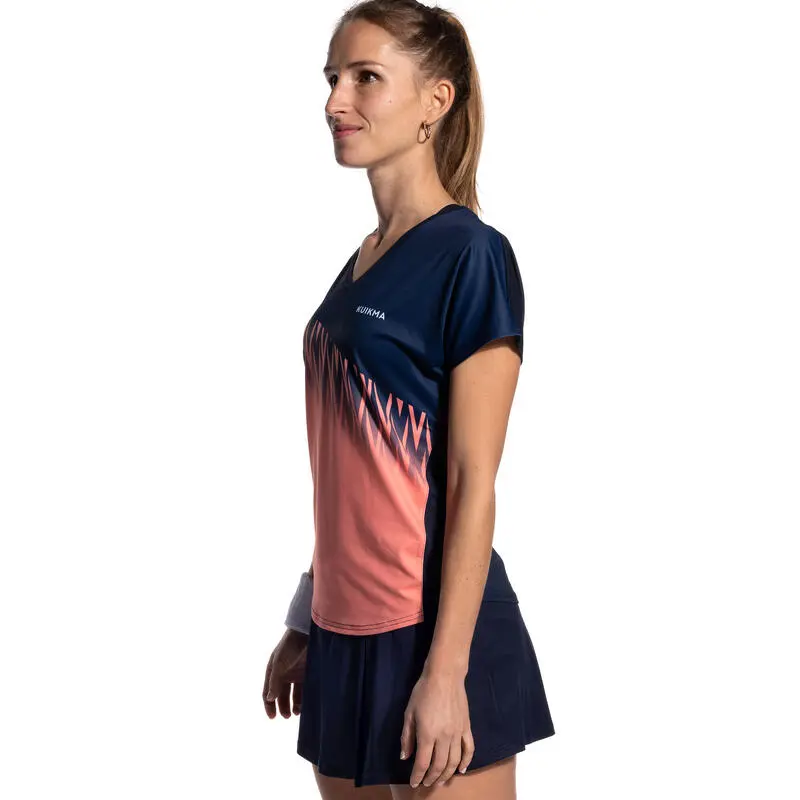 KUIKMA Camiseta De Pádel Manga Corta Transpirable Mujer 500 Azul Coral - Ropa Deportiva para Mujer 4 KUIKMA Camiseta De Pádel Manga Corta Transpirable Mujer 500 Azul Coral - Ropa Deportiva para Mujer - Imagen 2
