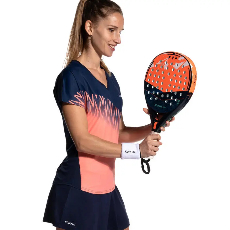 KUIKMA Camiseta De Pádel Manga Corta Transpirable Mujer 500 Azul Coral - Ropa Deportiva para Mujer 6 KUIKMA Camiseta De Pádel Manga Corta Transpirable Mujer 500 Azul Coral - Ropa Deportiva para Mujer - Imagen 4