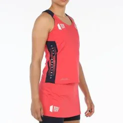 Camiseta de Pádel Transpirable para Mujer BULLPADEL Ravolta Roja - Ropa Deportiva Mujer -Running comercio camiseta de padel transpirable con cuello redondo mujer ravolta roja 1