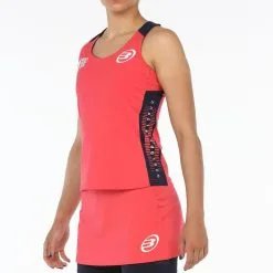 Camiseta de Pádel Transpirable para Mujer BULLPADEL Ravolta Roja - Ropa Deportiva Mujer -Running comercio camiseta de padel transpirable con cuello redondo mujer ravolta roja 3