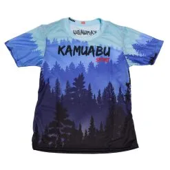 Camiseta de Running #Bosque para Mujer - KAMUABU Azul 90grs Manga Corta