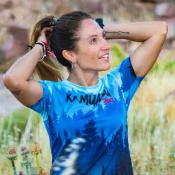 Camiseta de Running #Bosque para Mujer - KAMUABU Azul 90grs Manga Corta -Running comercio camiseta de running bosque para mujer kamuabu color azul 90grs manga corta 3