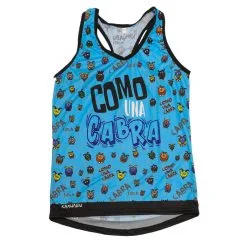 Camiseta de Running para Mujer KAMUABU Azul de Tirantes - #COMOUNACABRA