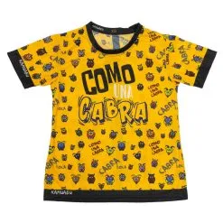 Camiseta de Running #ComoUnaCabra para Mujer - KAMUABU, Color Amarilla, 110grs