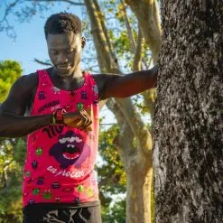 Camiseta de Running #MONSTRUOS para Hombre - KAMUABU Rosa de Tirantes -Running comercio camiseta de running monstruos para hombre kamuabu color rosa de tirantes 3