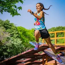 Camiseta de Running para Mujer KAMUABU #PINEAPPLE - Azul de Tirantes -Running comercio camiseta de running pineapple para mujer kamuabu color azul de tirantes 3