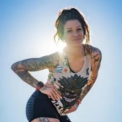 Camiseta de Running #SANDBEACH para Mujer - KAMUABU Color Arena de Tirantes -Running comercio camiseta de running sandbeach para mujer kamuabu color arena de tirantes 3