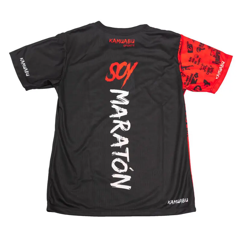 Camiseta de Running #SOYMARATON para Hombre - KAMUABU Rojo/Negro 110grs 4 Camiseta de Running #SOYMARATON para Hombre - KAMUABU Rojo/Negro 110grs - Imagen 2