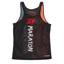 Camiseta de Running #SOYMARATON para Hombre - KAMUABU Roja/Negra de Tirantes -Running comercio camiseta de running soymaraton para hombre kamuabu rojanegra de tirantes 1