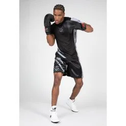 Camiseta Gorilla Wear Hornell Negra - Gris para Musculación -Running comercio camiseta hornell negra gris 2