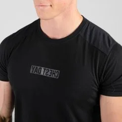 Camiseta Manga Corta Hombre Musculación Domyos Chest Day Negra - Ropa Deportiva de Alta Calidad -Running comercio camiseta manga corta hombre musculacion domyos chest day negra 2