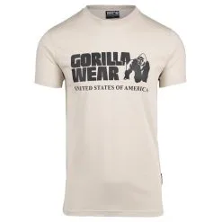 Camiseta Musculación Manga Corta Hombre GORILLA WEAR Classic Beige - Ropa de Entrenamiento Cómoda y Estilosa -Running comercio camiseta musculacion manga corta hombre gorilla wear classic beige 4