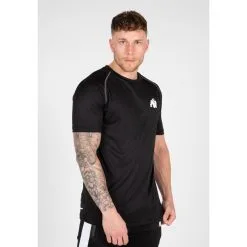 Camiseta de Musculación Manga Corta para Hombre GORILLA WEAR Performance - Negro
